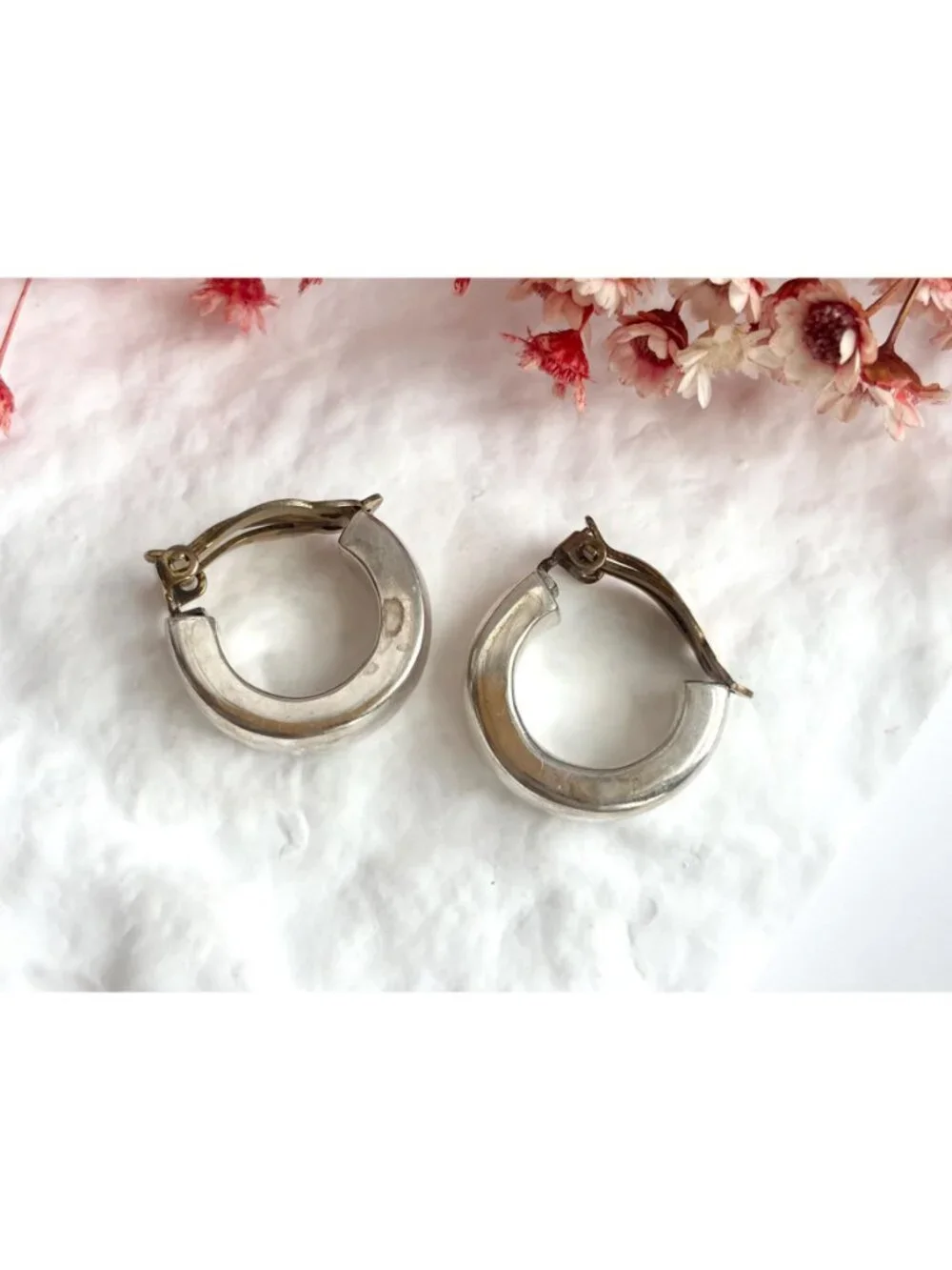 Zina Designer Signed Mini Hoop Vintage Sterling Silver 925 Clip On Earrings